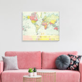 Wereldpolitieke kaart canvas afdruk (Insitu (Woonkamer))