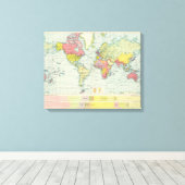 Wereldpolitieke kaart canvas afdruk (Insitu (Houten vloer))