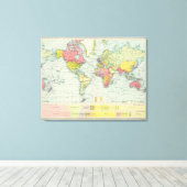 Wereldpolitieke kaart canvas afdruk (Insitu (Houten vloer))
