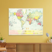 Wereldpolitieke kaart canvas afdruk (Insitu (Woonkamer))