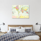 Wereldpolitieke kaart canvas afdruk (Insitu (Slaapkamer))