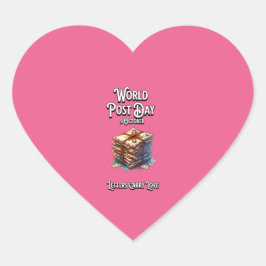 Wereldpostdag. Brieven dragen liefde. Hart Sticker