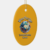 Wereldpostdag. Brieven over grenzen heen. Keramisch Ornament (Rechts)