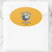 Wereldpostdag. Brieven over grenzen heen. Ovale Sticker (Tas)