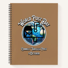 Wereldpostdag. Verbinden via Post. Notitieboek