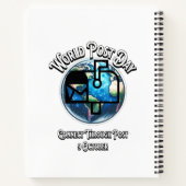 Wereldpostdag. Verbinden via Post. Notitieboek (Achterkant)