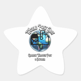 Wereldpostdag. Verbinden via Post Ster Sticker