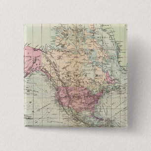 Wereldprojectie van Mercator Vierkante Button 5,1 Cm