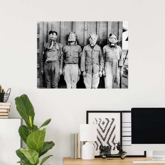 Wereldraai van gasmaskers poster (Thuiskantoor)