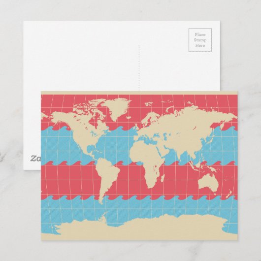 Wereldrager kleurrijke kaart van de aarde (Voorkant / Achterkant)