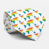 wereldregenboog 2 patroon wit - stropdas (Opgerold)