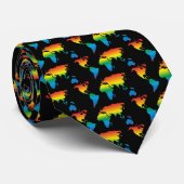 wereldregenboog 2 patroon zwart - stropdas (Opgerold)