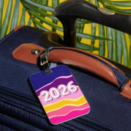 Wereldreis bagagerekje nieuwjaar bagagelabel