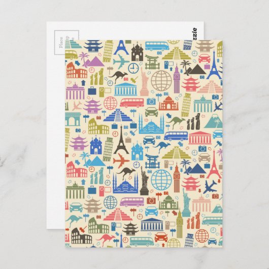 wereldreis briefkaart (Voorkant / Achterkant)