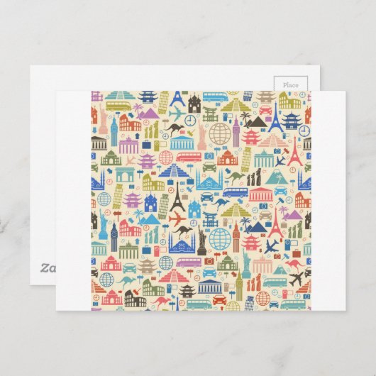 wereldreis briefkaart (Voorkant / Achterkant)