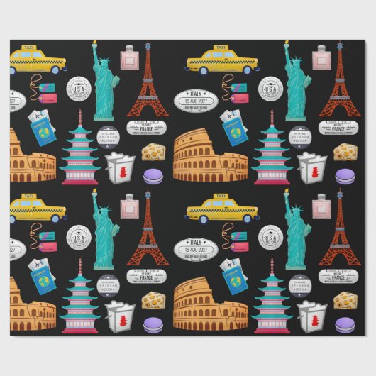 Wereldreis Cadeaupapier (Vlak)