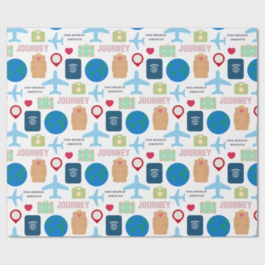 Wereldreis cadeaupapier (Vlak)