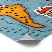 Wereldreis kaart met citaat poster (Hoek)