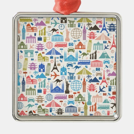 wereldreis metalen ornament (Voorkant)