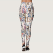 Wereldreis Stempelpatroon (5) Leggings (Achterkant)