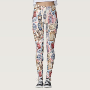 Wereldreis Stempelpatroon (5) Leggings