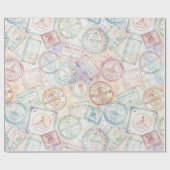 Wereldreis Stempelpatroon (8) Cadeaupapier (Vlak)