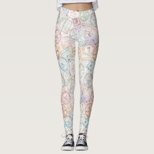Wereldreis Stempelpatroon (8) Leggings