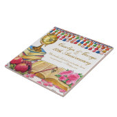 Wereldreisbruiloft / Jubileum-tegel Tegeltje (Zijkant)