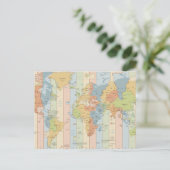 Wereldreistijdzones voor Europa en Afrika Briefkaart (Staand voorkant)