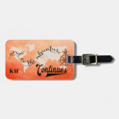 Wereldreiziger Aangepaste kaart Monogram Bagagelabel (Voorkant horizontaal)