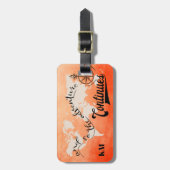 Wereldreiziger Aangepaste kaart Monogram Bagagelabel (Voorkant verticaal)