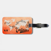 Wereldreiziger Aangepaste kaart Monogram Bagagelabel (Achterkant horizontaal)