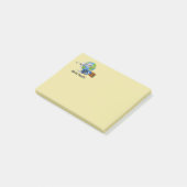 Wereldreiziger:  bagage , vervoerbewijzen en paspo post-it® notes (Schuin)