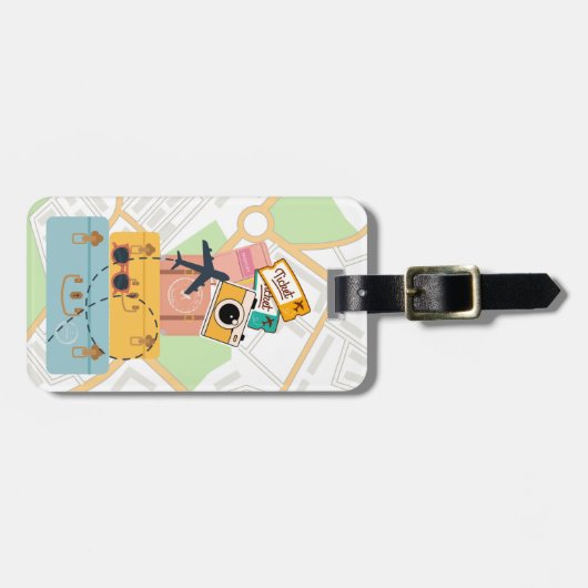 Wereldreiziger Bagagelabel (Voorkant horizontaal)