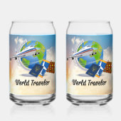 Wereldreiziger Blikvorm Glas (Voorkant)