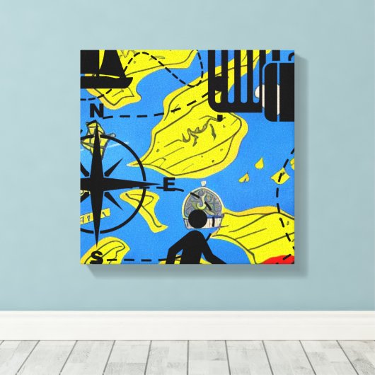 Wereldreiziger Canvas Afdruk (Insitu (Houten vloer))