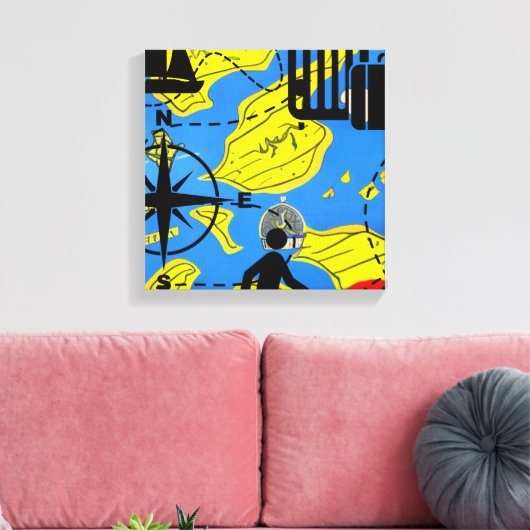 Wereldreiziger Canvas Afdruk (Insitu (Woonkamer))