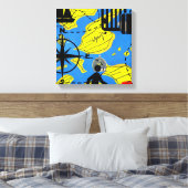 Wereldreiziger Canvas Afdruk (Insitu (Slaapkamer))