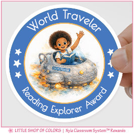 Wereldreiziger Docent Lezen Ontdekkingsreiziger Aw Ronde Sticker