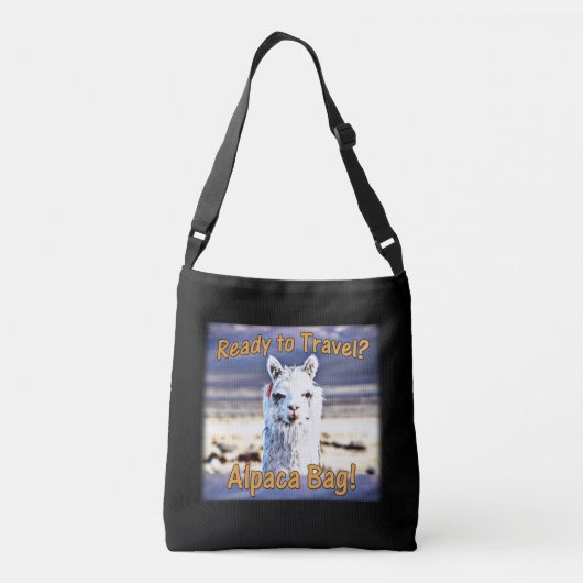 Wereldreiziger - Grappige Alpaca tas (Achterkant)