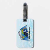 Wereldreiziger - kaart, paspoort en tickets bagagelabel (Achterkant verticaal)