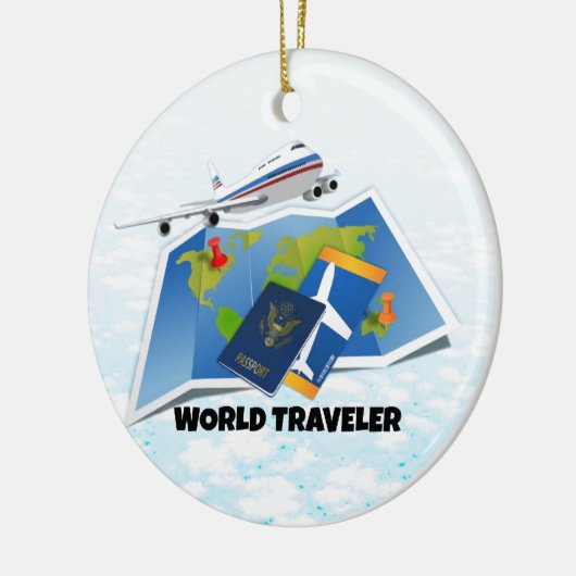 Wereldreiziger Keramisch Ornament (Links)