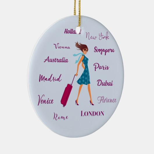 Wereldreiziger Keramisch Ornament (Rechts)