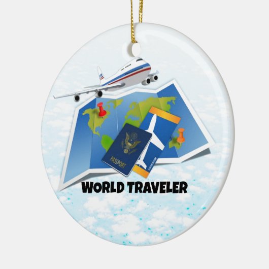 Wereldreiziger Keramisch Ornament (Links)