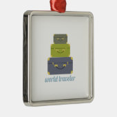 Wereldreiziger Metalen Ornament (Rechts)