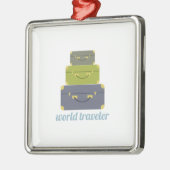 Wereldreiziger Metalen Ornament (Links)