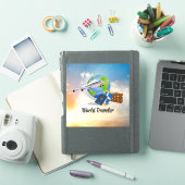Wereldreiziger, ontwerp 2, sticker (iPad Cover)