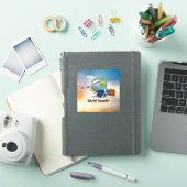 Wereldreiziger, ontwerp 2 sticker (iPad Cover)