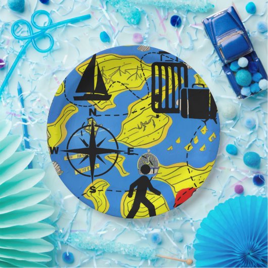 Wereldreiziger Papieren Bordje (Feest)