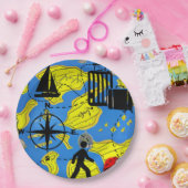 Wereldreiziger Papieren Bordje (Feest)